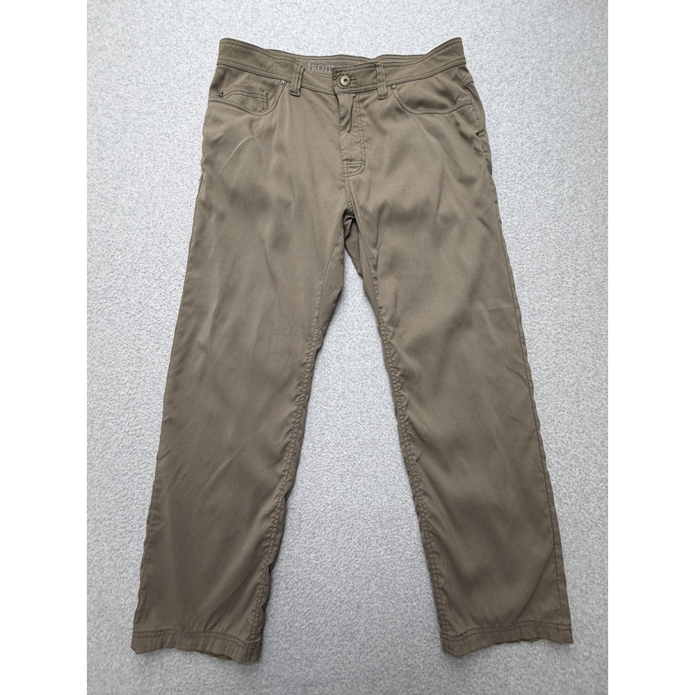 PrAna Pants Mens 34x30 Brown Slim Fit Nylon Stretch Casual Travel Everyday